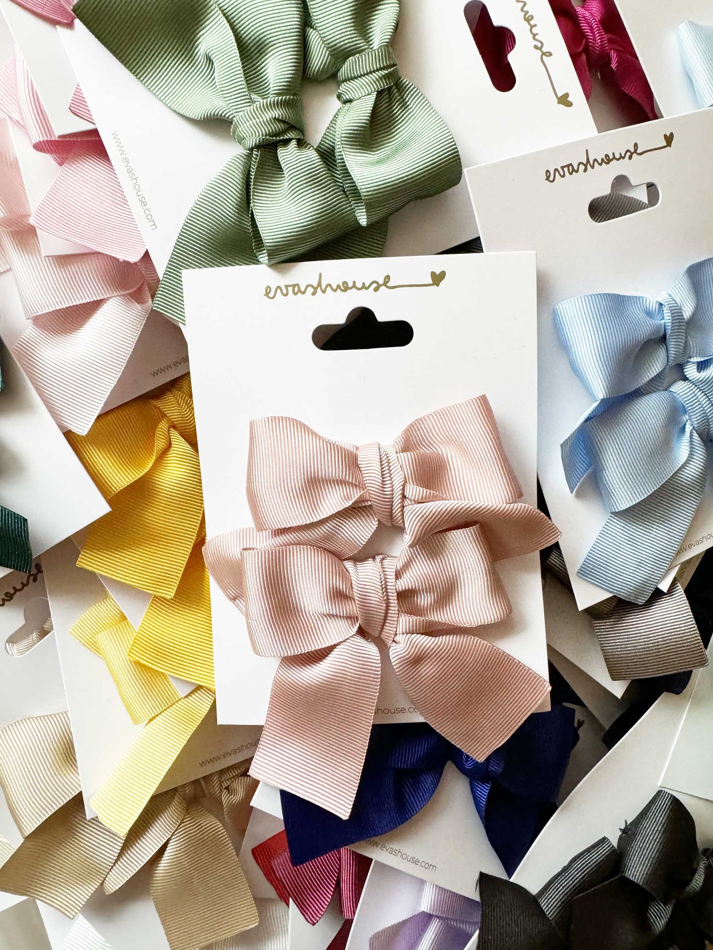 Set of two small sailor grosgrain hair bows