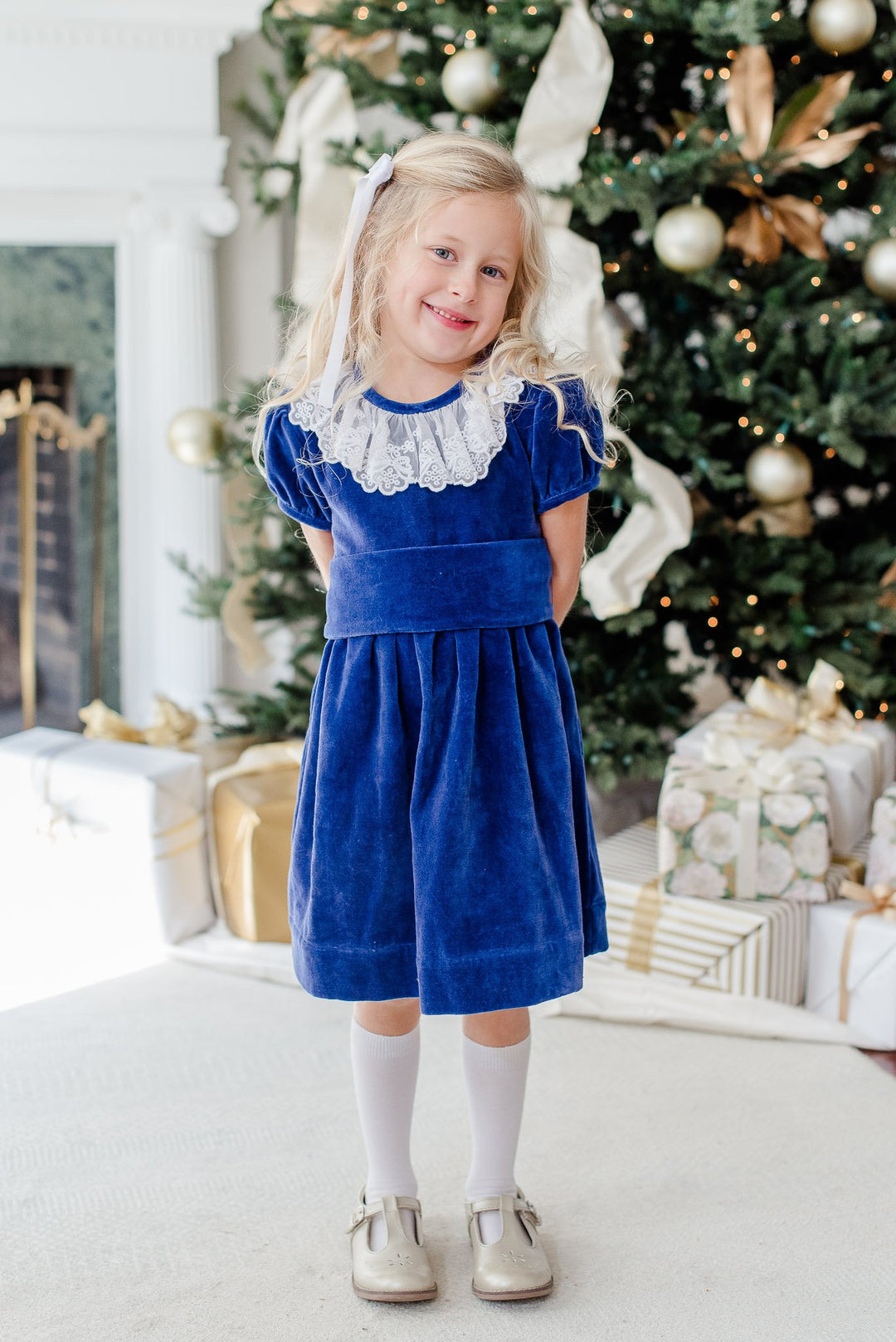 childrens royal blue dress Royal Blue Smocked Dress main image 1